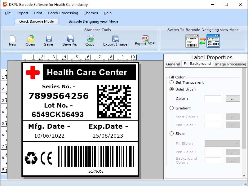 Screenshot of Barcodes Generator for Medical Equipment 7.3.0.1