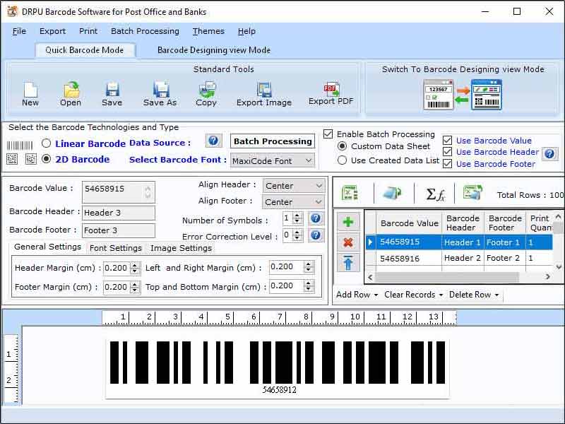 Courier Post Mailer Barcode Maker screen shot