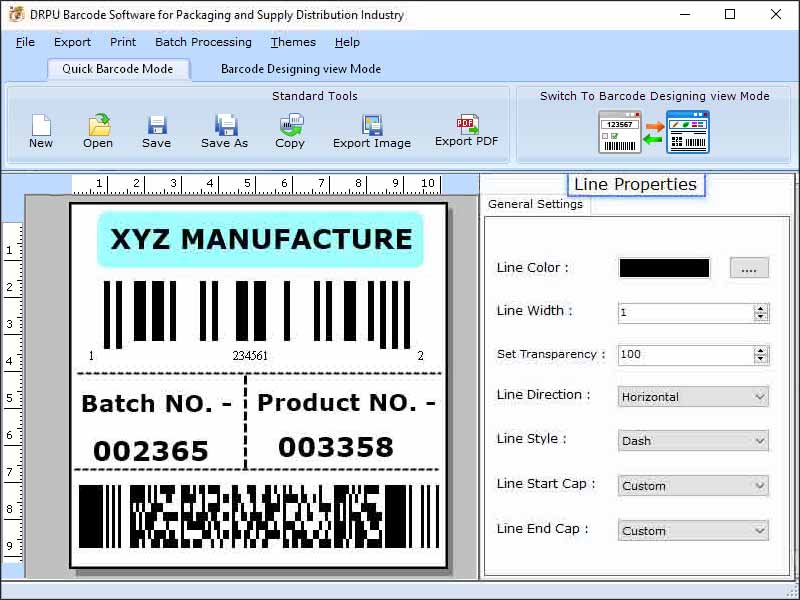 Screenshot of 2D Barcodes for Packaging Supply