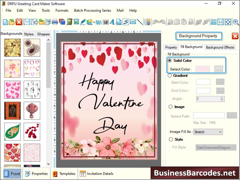 Screenshot of Greetings Card Maker Software