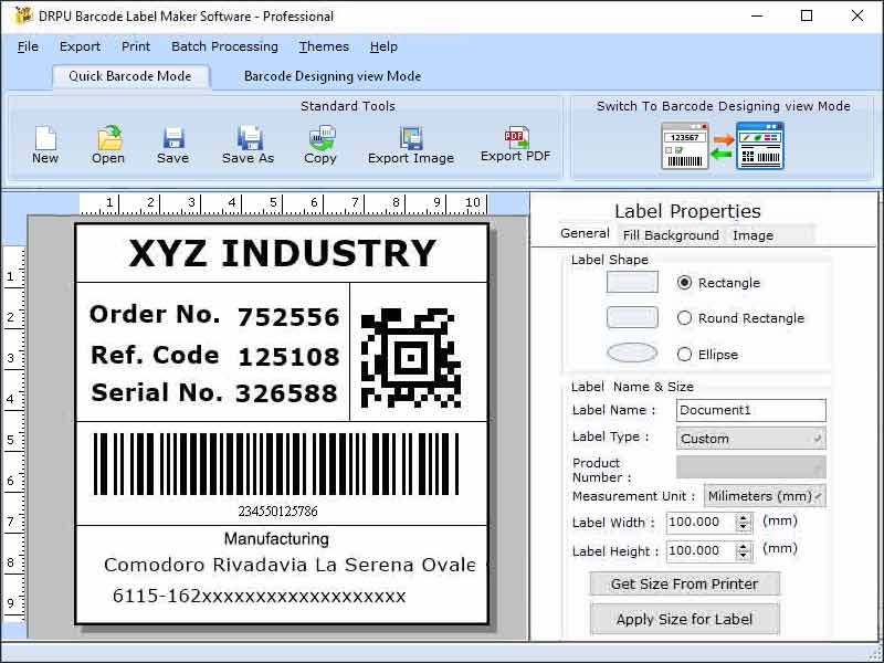 Business Barcodes Labels