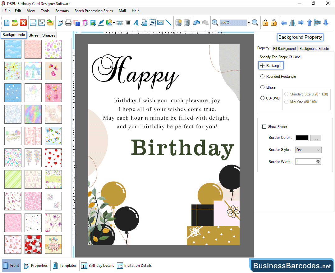 Birthday Card Maker Software Design And Print Colorful Birthday Cards