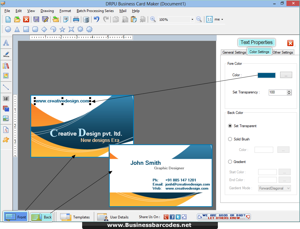 Business card maker software design printable creative business cards