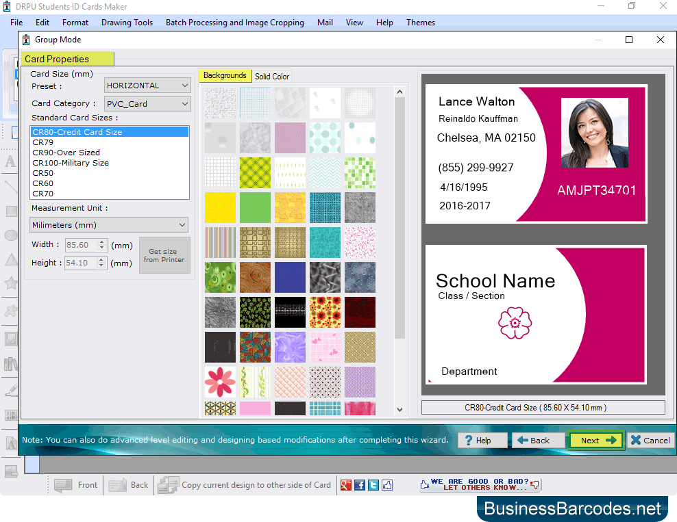 Select Card Background ID Cards Maker (Corporate Edition)