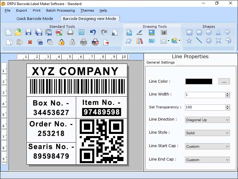 Advanced Standard Barcode Tag Software