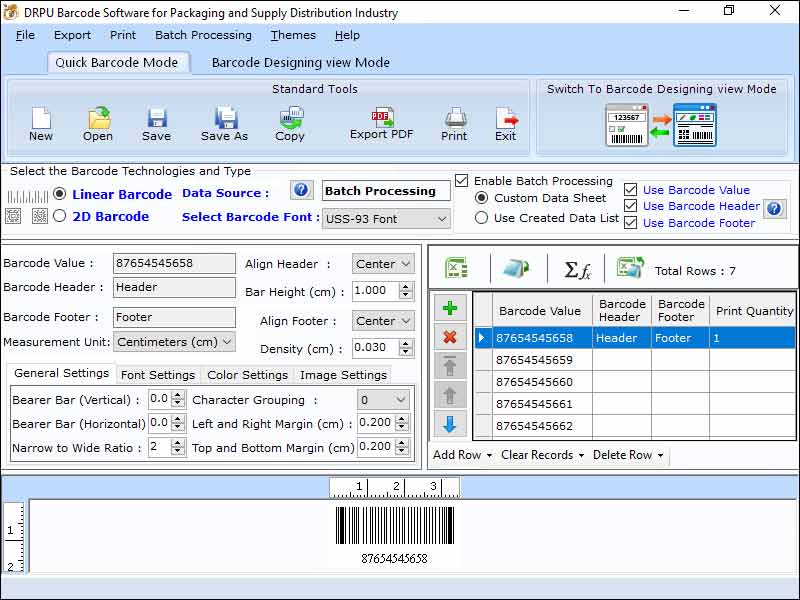 Export Packing Barcode Sticker Program screenshot