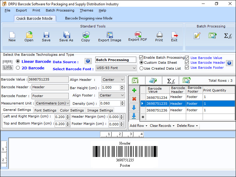 Screenshot of Excel Supply Chain Barcode Labeling Tool