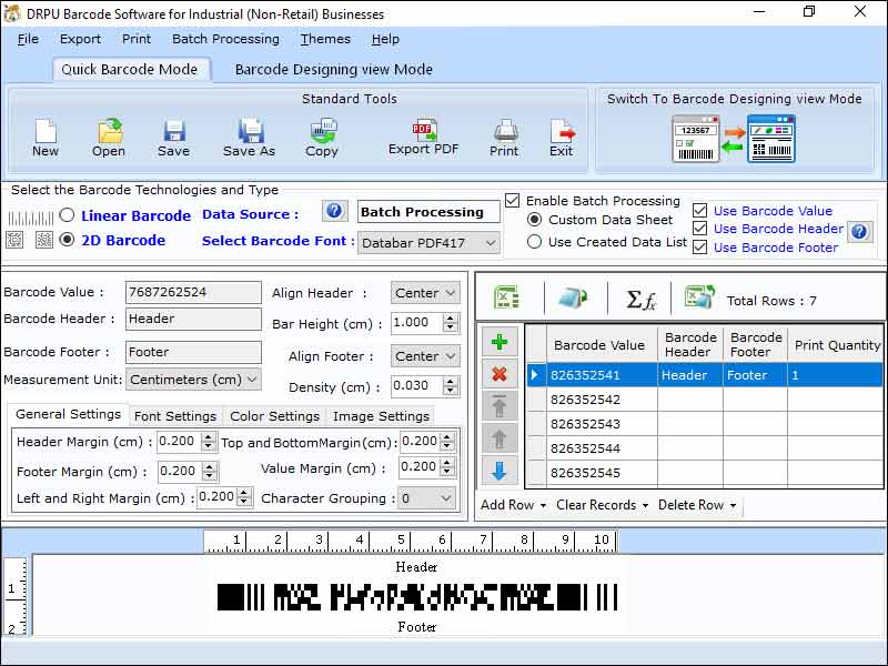 Screenshot of Industrial Barcode Labeling Design Tool