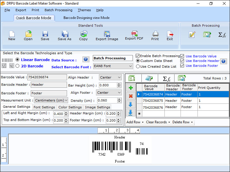 Screenshot of Windows Standard Barcode Label Designer 9.2.3.3