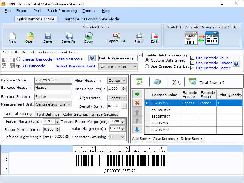 Windows Standard Barcode Generator Tool