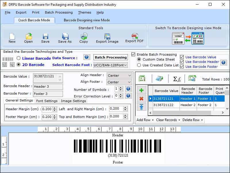 Packaging Barcode Label Generator screenshot