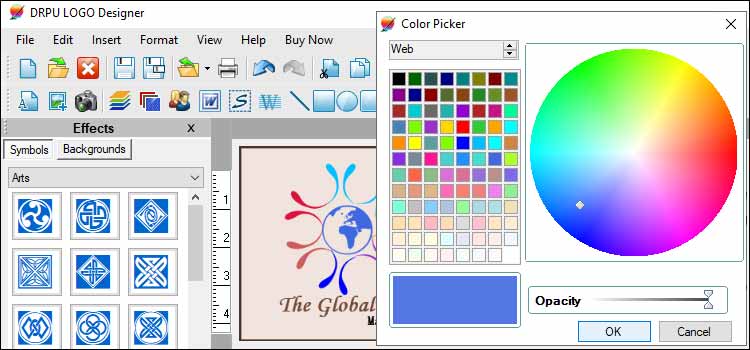Color Selection in Logo Design Maker