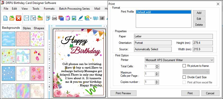 Birthday Card Compatibility with Printing Methods