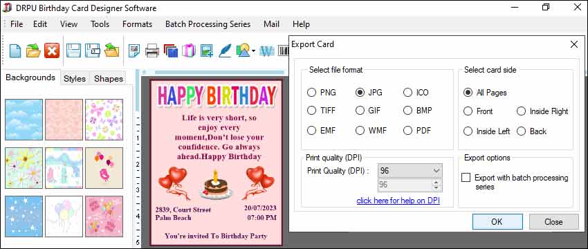 Common File Formats of Birthday Card Design