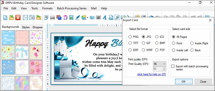 File Formats in Birthday Cards