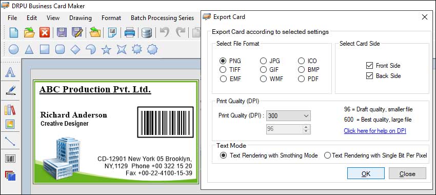 File Formats used for Business Card File Formats used for Business Card