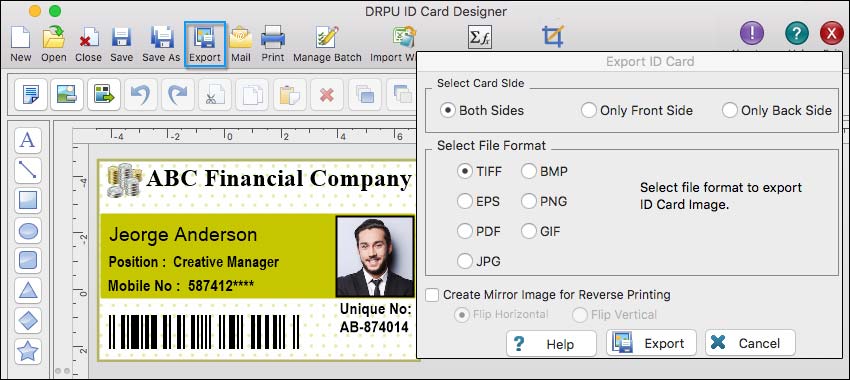 File Formats for Exporting ID Badge Designs
