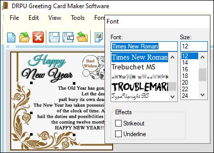 Font Selection for Greeting Card Design