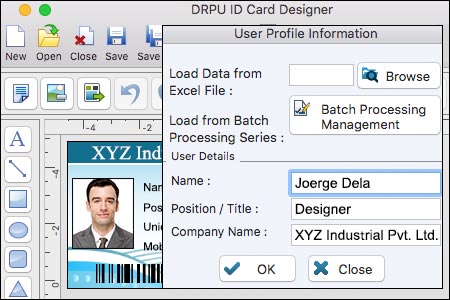 Import Data into an ID
          Badge Maker on Mac