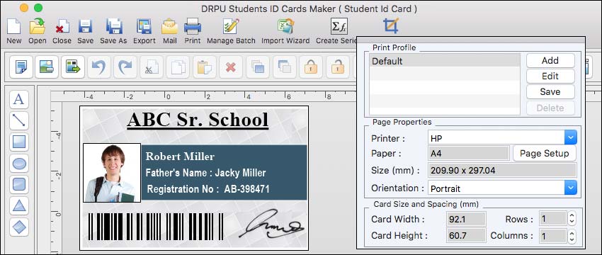 Design and print Student ID Cards on Mac