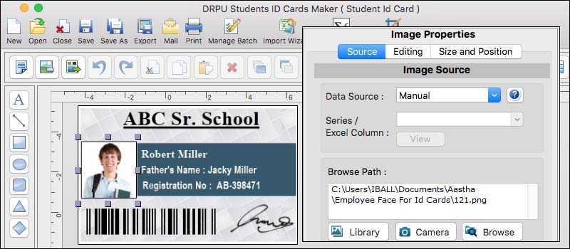Features of Students ID Cards Maker for Mac