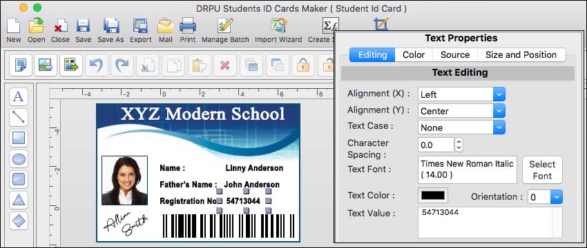 Use of Students ID Cards Maker for Mac