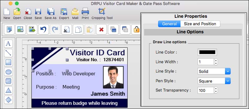 Images and Design Elements with Visitors ID Cards Maker