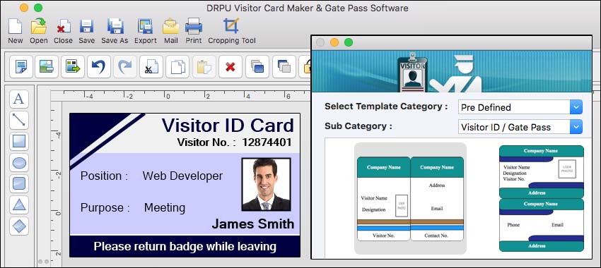 Features of Visitor Id Card Maker for Mac
