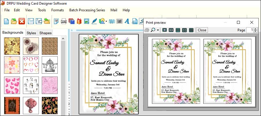 Preview of Wedding Card