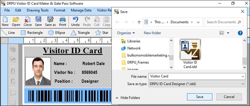 Save Visitor ID Card Templates