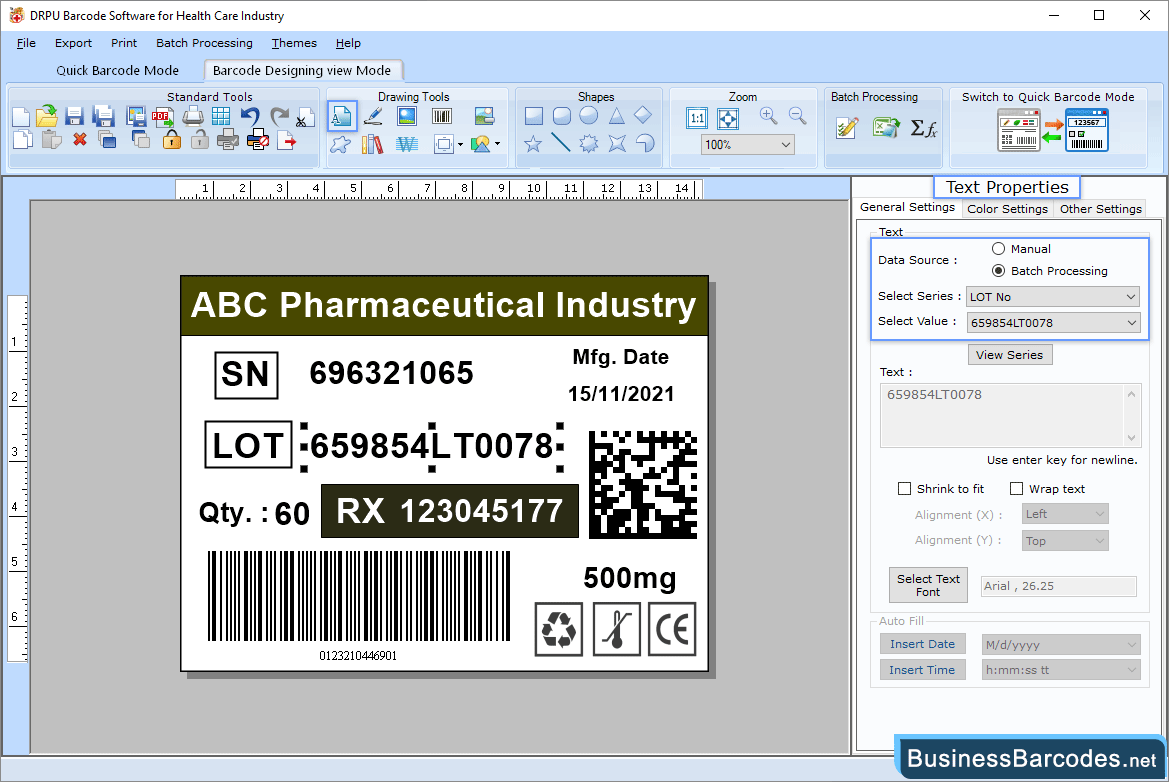 Business Barcodes for Healthcare Industry