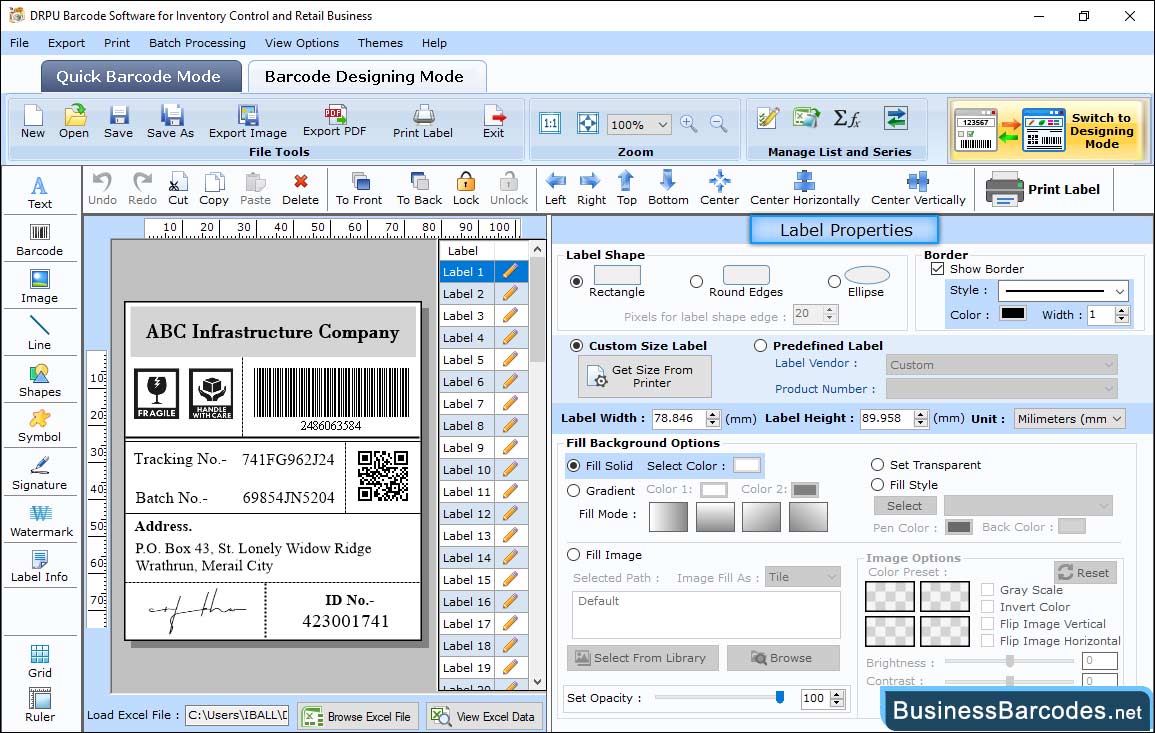 Change the label shape, size, and background Change the label shape, size, and background