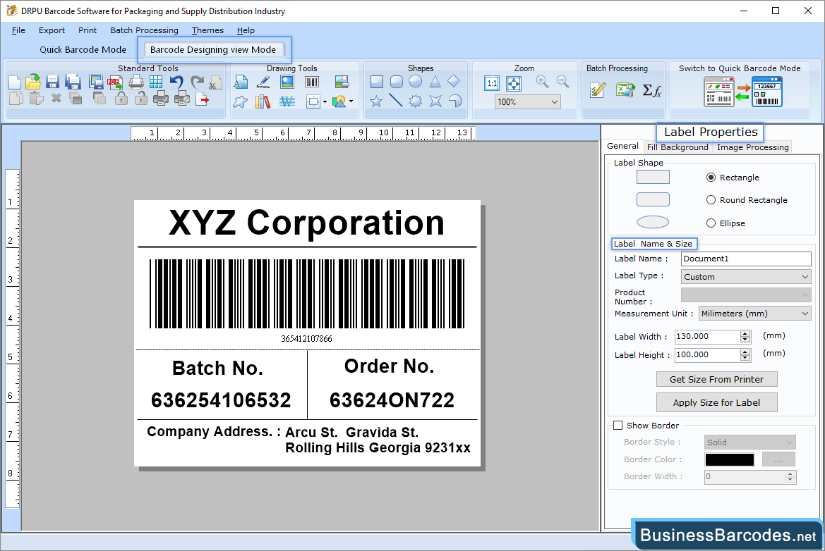 Change the label shape, size, and background