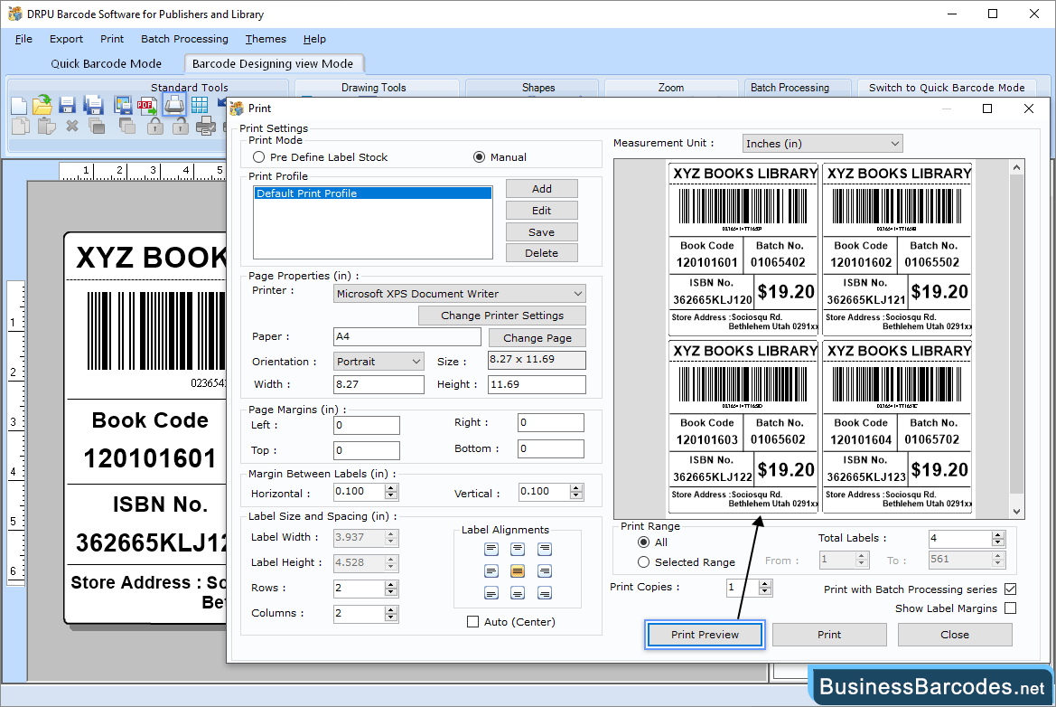 Print designed barcode labels Print designed barcode labels