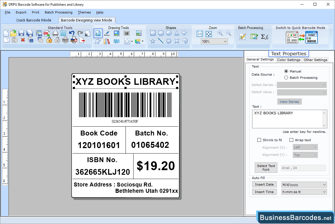 Business Barcodes for Publishers and Library