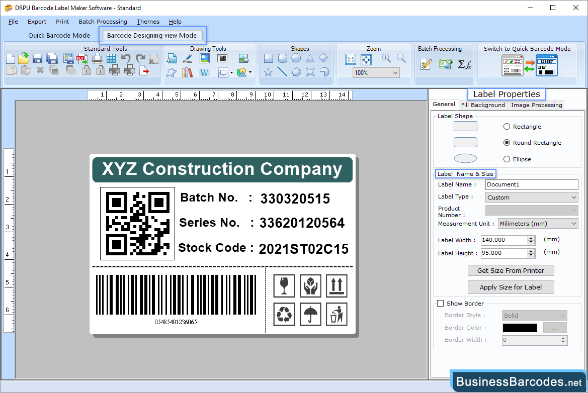 Change the label shape, size, and background