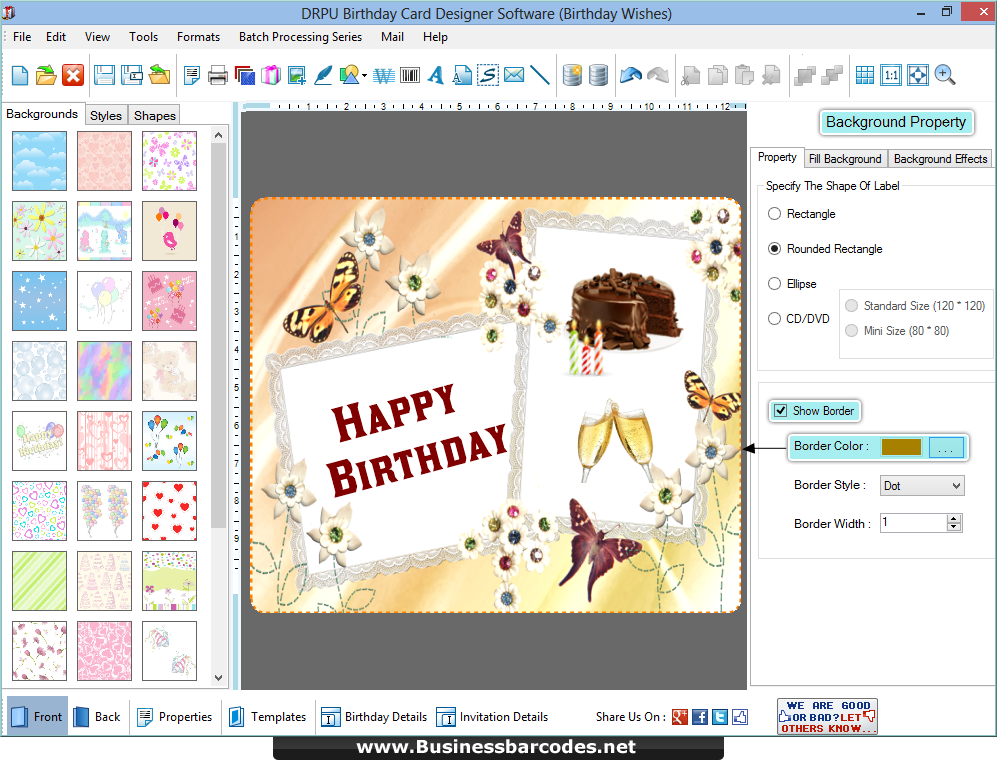 Birthday card designer program
