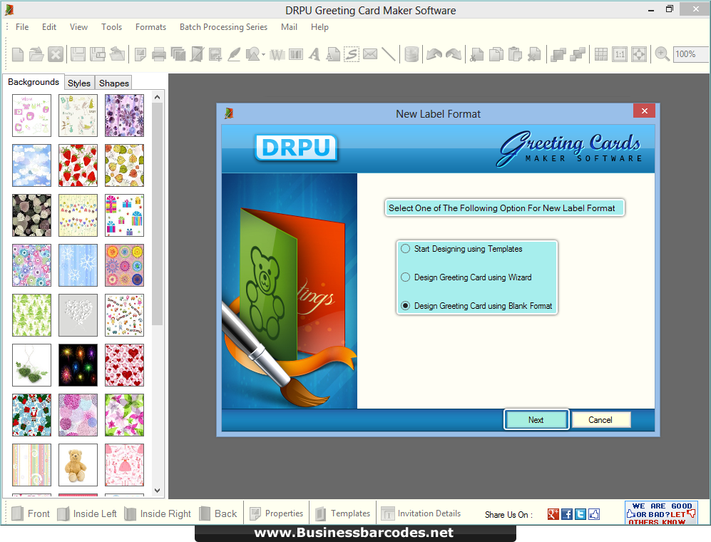 Greeting card maker software