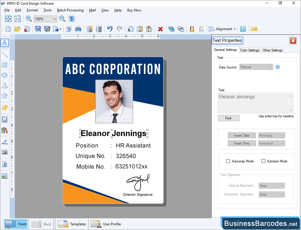 Add text on your card Add text on your card