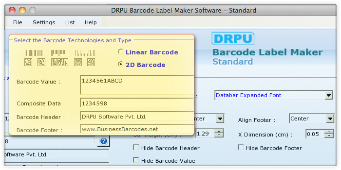 Databar Expanded 2D Barcode Font