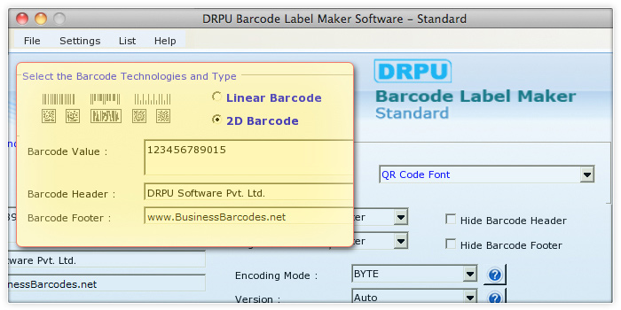 QR Code 2D Barcode Font