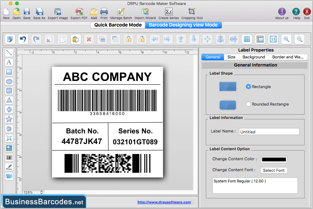 Change label properties Change label properties
