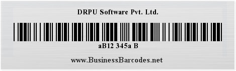 Sample of Code 39 Full ASCII Barcode Font generated by Mac Edition