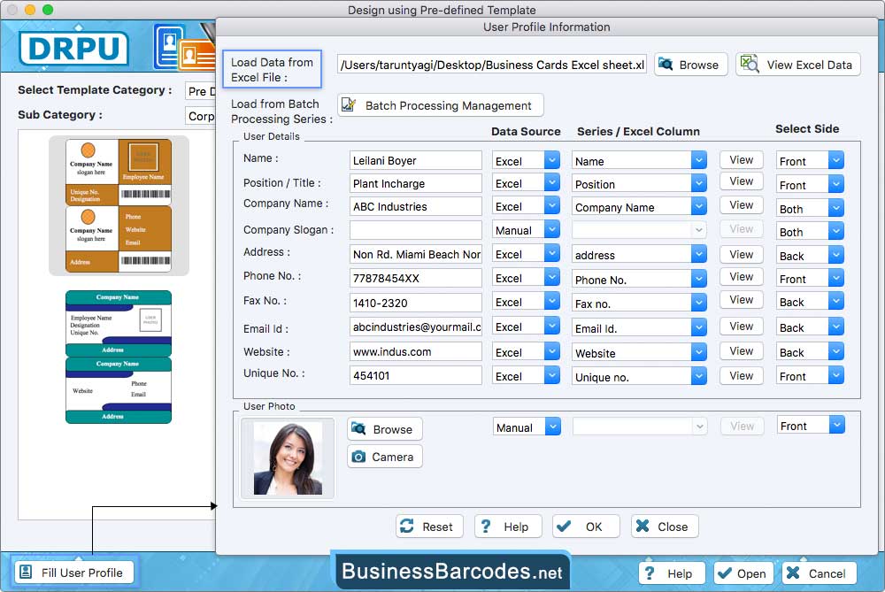 Fill user profile information Fill user profile information
