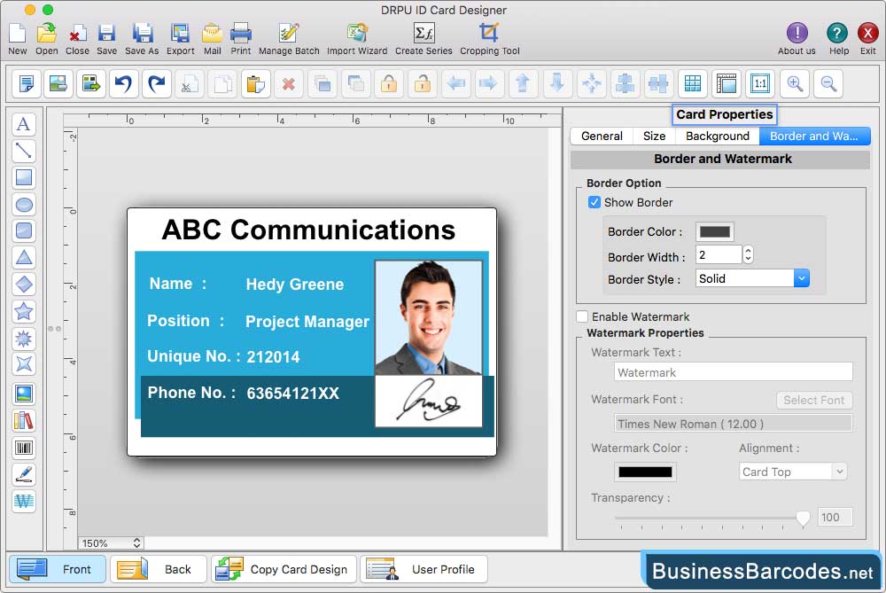 Select card type and size Select card type and size