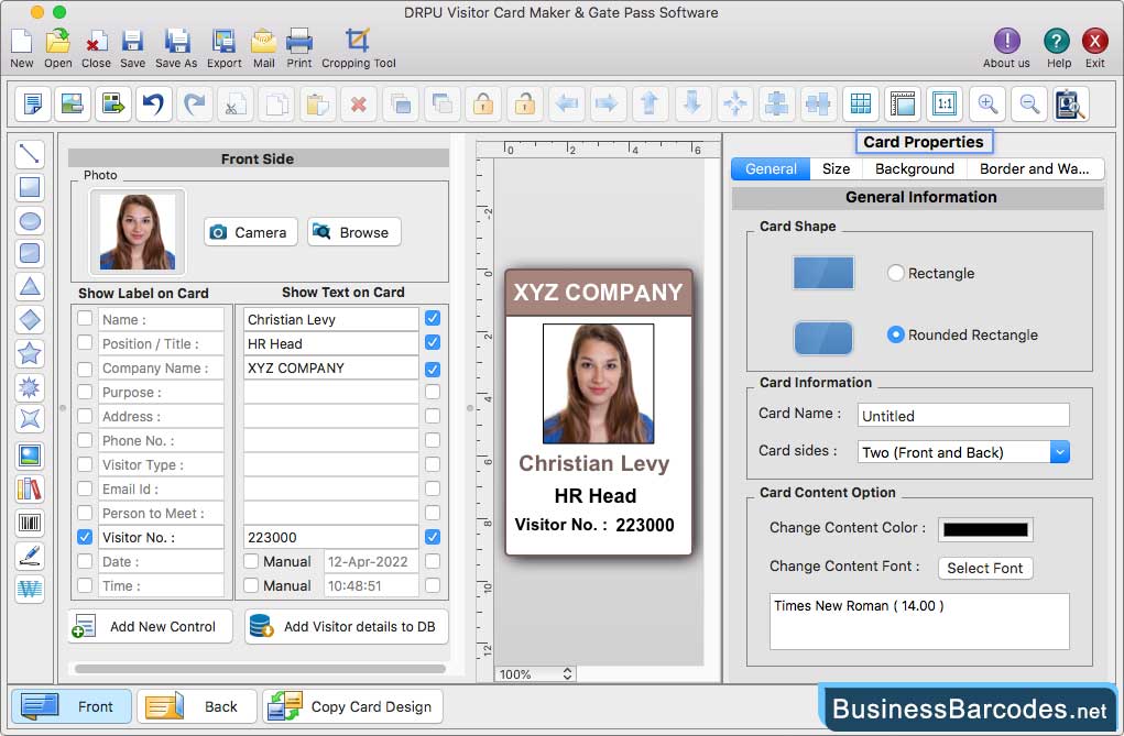 Visitors ID Cards Maker for Mac screenshot