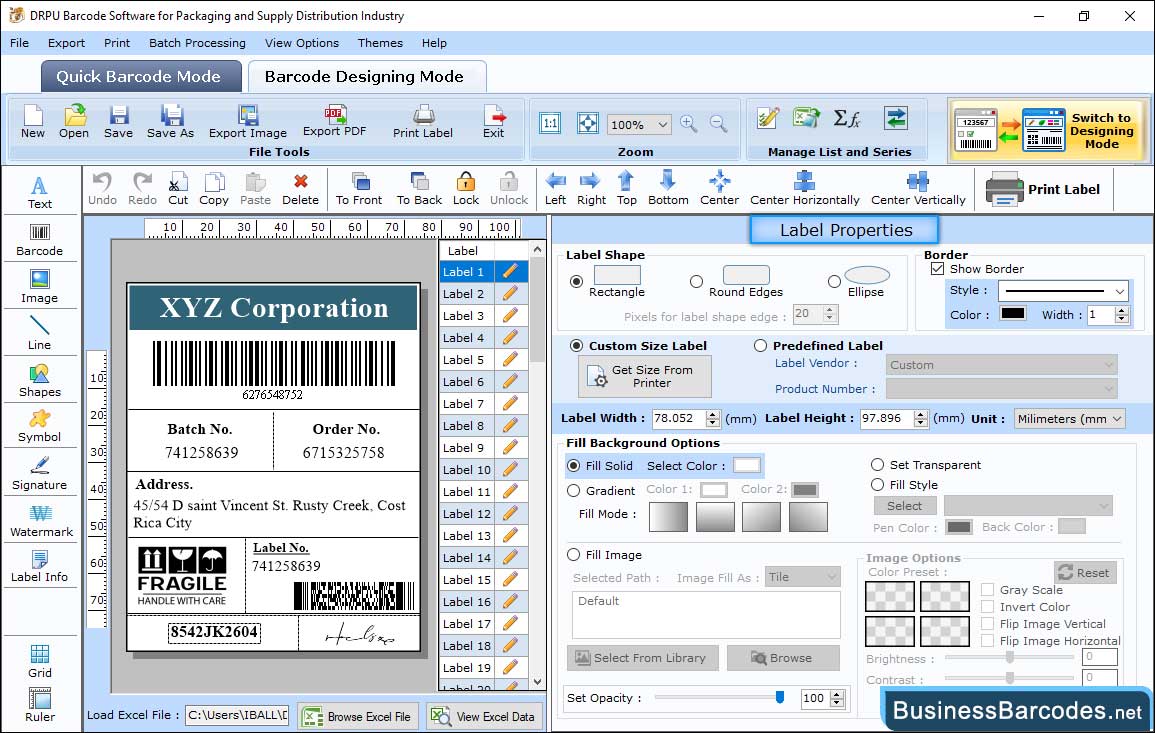 Change the label shape, size, and background Change the label shape, size, and background