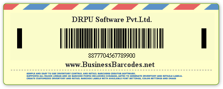 Sample of Code 128 Set A Barcode Font  by Barcodes for Post Office Software