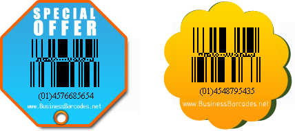 Samples of Databar Stacked Omni 2D Barcode Font by Professional Edition 