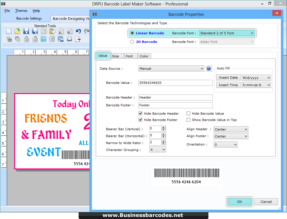 Business Barcodes - Professional Edition software 